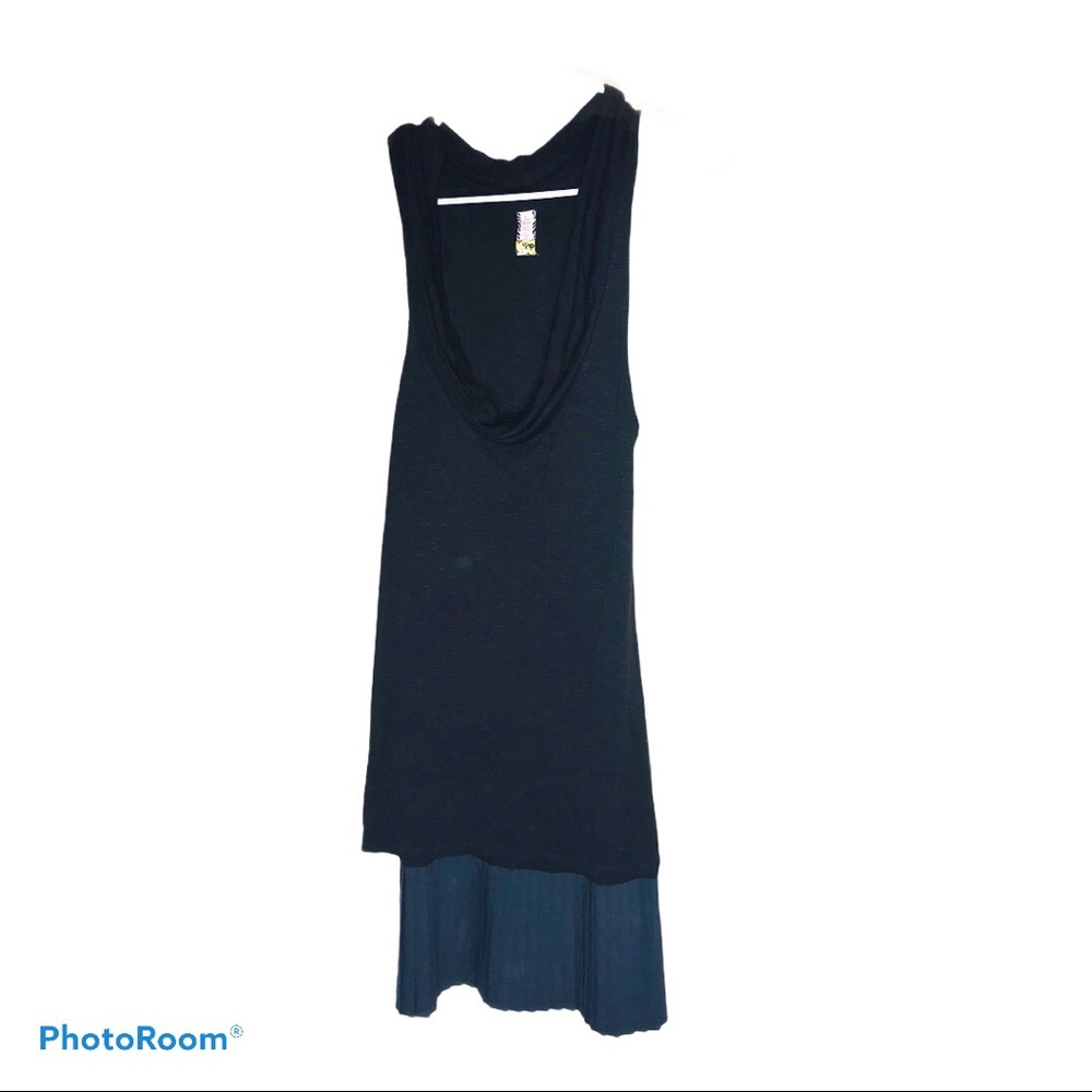 Free‎ People Black/Gray Dress Cowl Neck Sz M